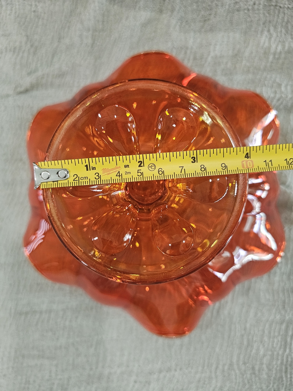 Viking Epic Persimmon Glass Compote Bowl Vintage Mid-century - Picture 6 of 8
